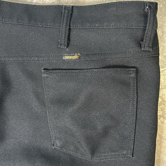 Vintage Men’s Wrangler ranch pants 80's Black Wrangler, Polyester, Bootcut NWOT - Picture 12 of 16